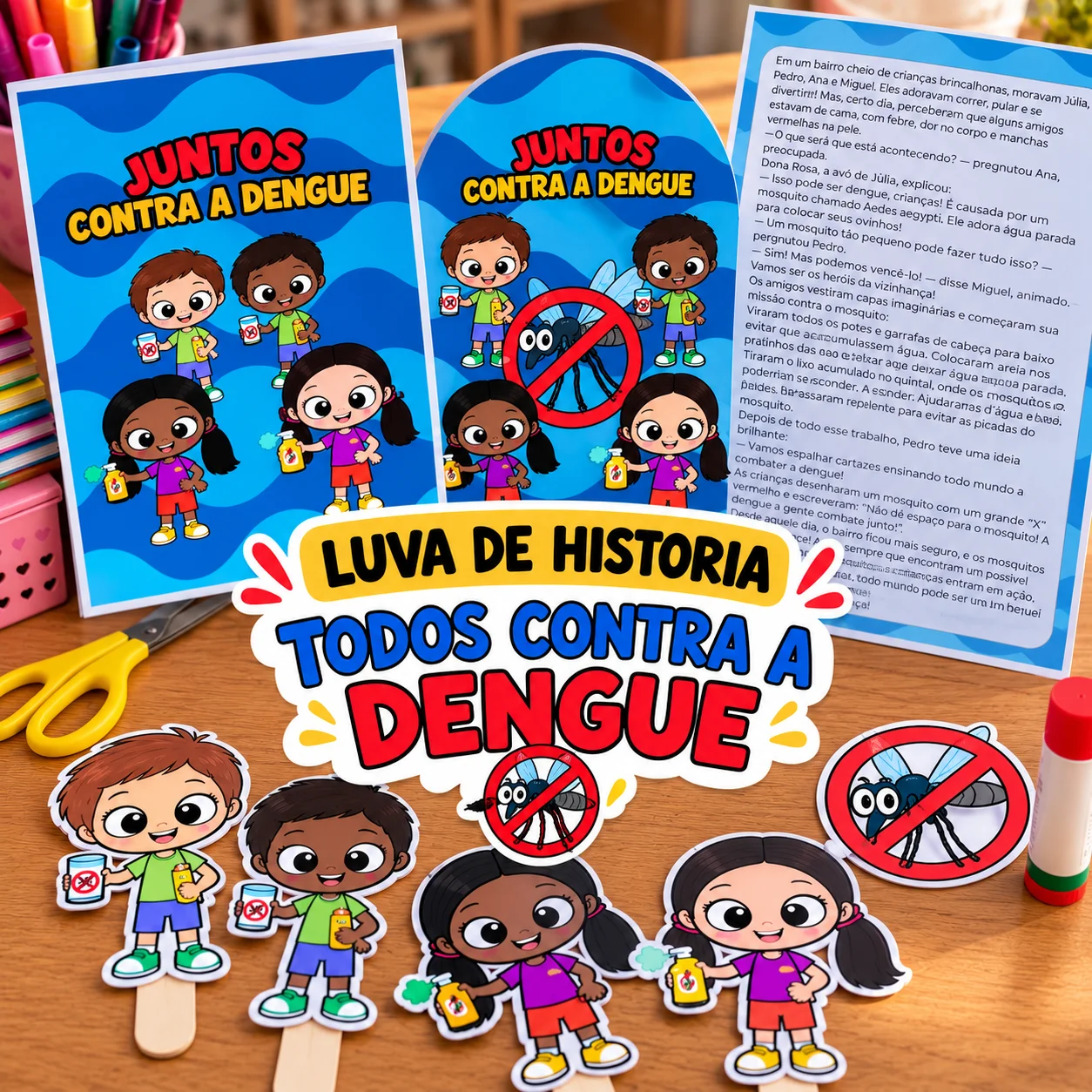 Luva de História Juntos Contra a Dengue – Educação Infantil — Alfabetização para Educação Infantil: Luva de história…