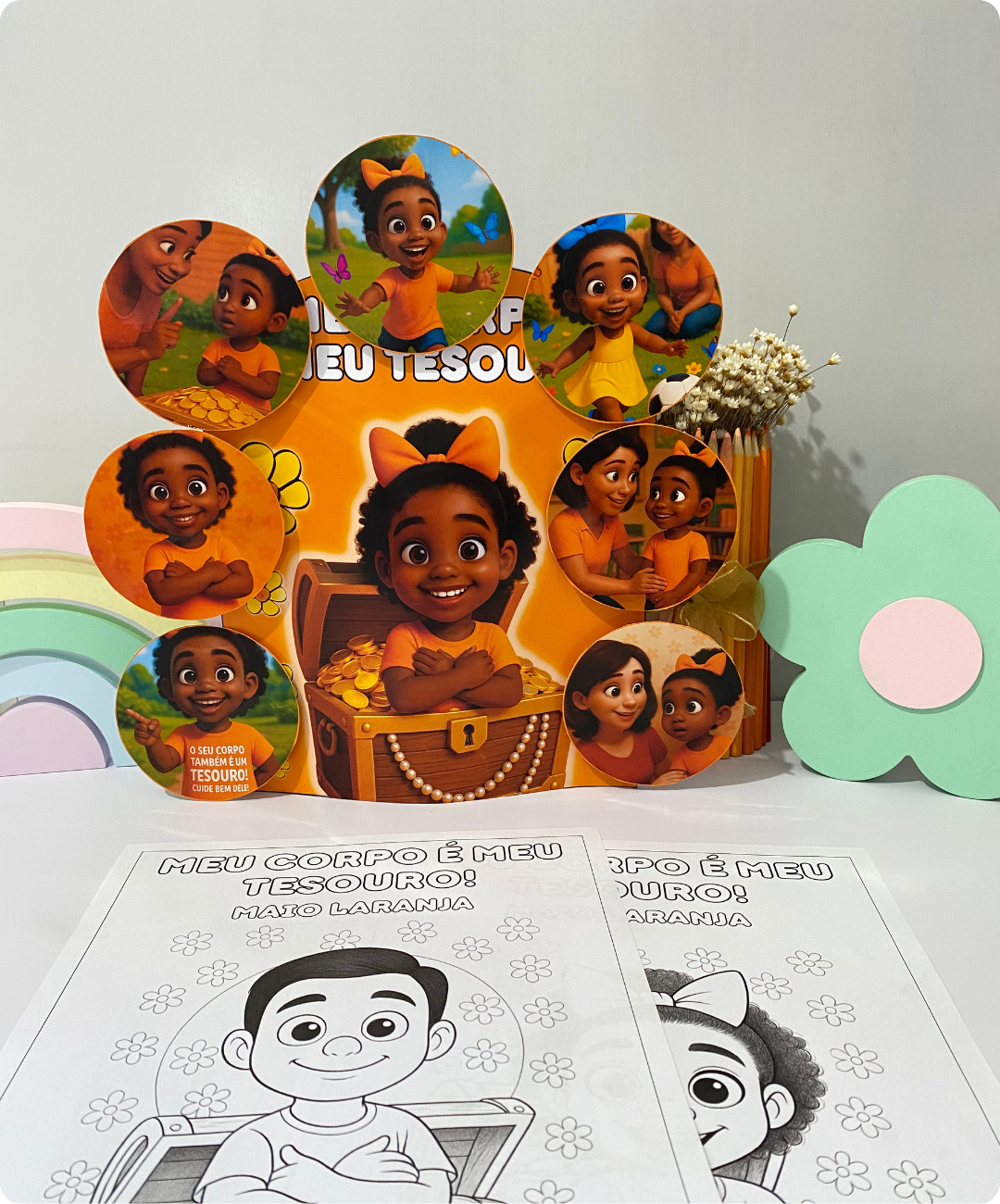 Luva de histórias de Maio Laranja para imprimir — amostra 1: Uma história para abrir o diálogo com as crianças