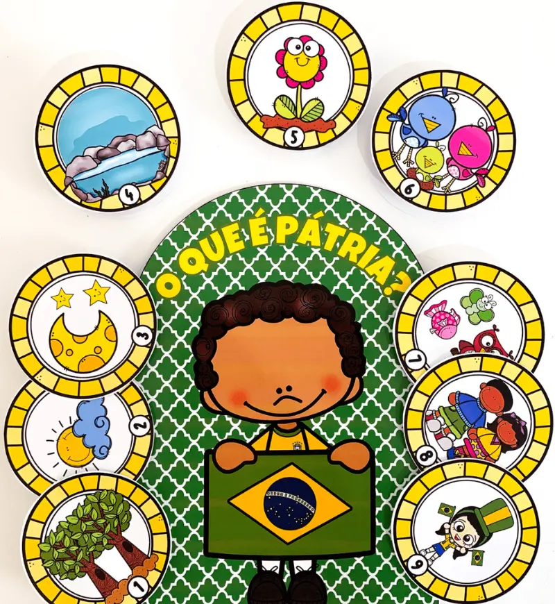 Luva do poema O que é Pátria? para Educação Infantil — amostra 2: O que acompanha o material