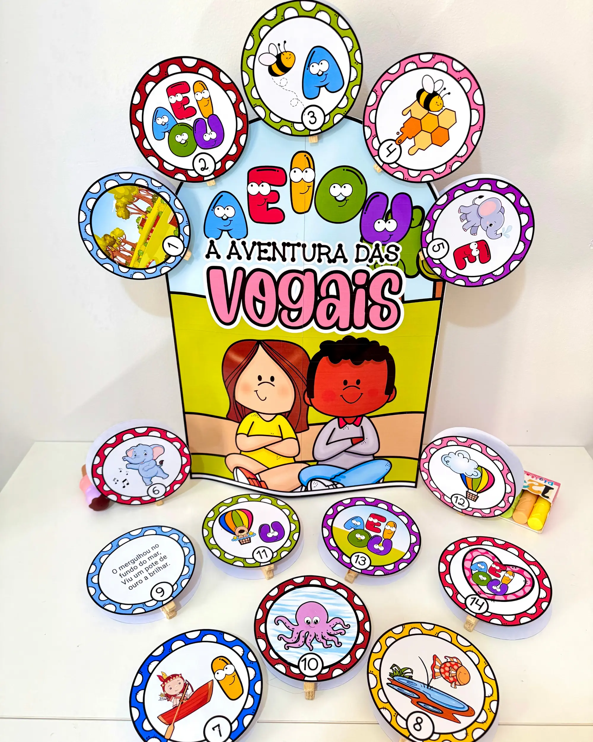 Luva Gigante “A Aventura das Vogais” para Educação Infantil e Anos Iniciais — amostra 5: Recurso lúdico e visual “A…