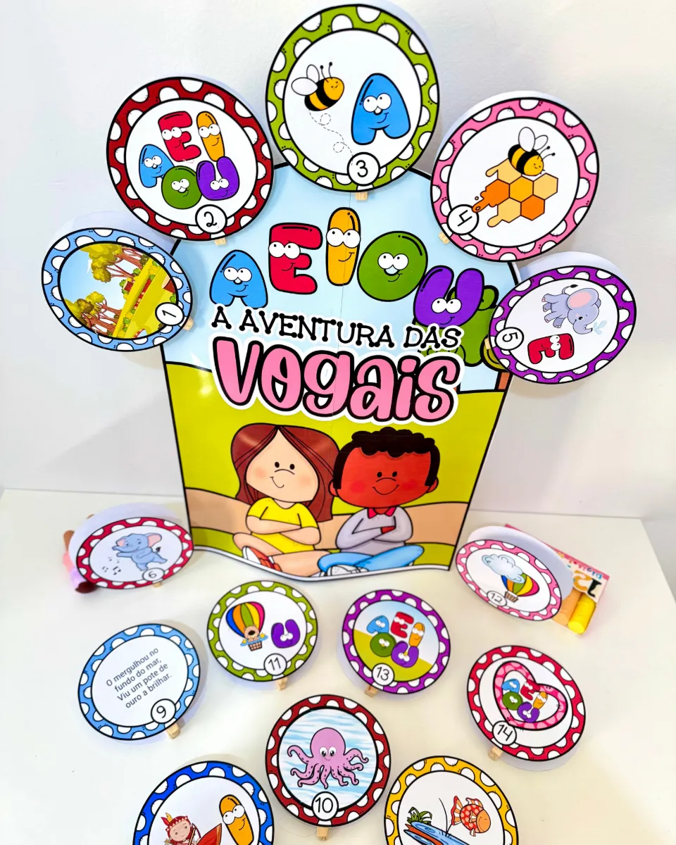 Luva Gigante “A Aventura das Vogais” para Educação Infantil e Anos Iniciais — amostra 2: Recurso lúdico e visual “A…