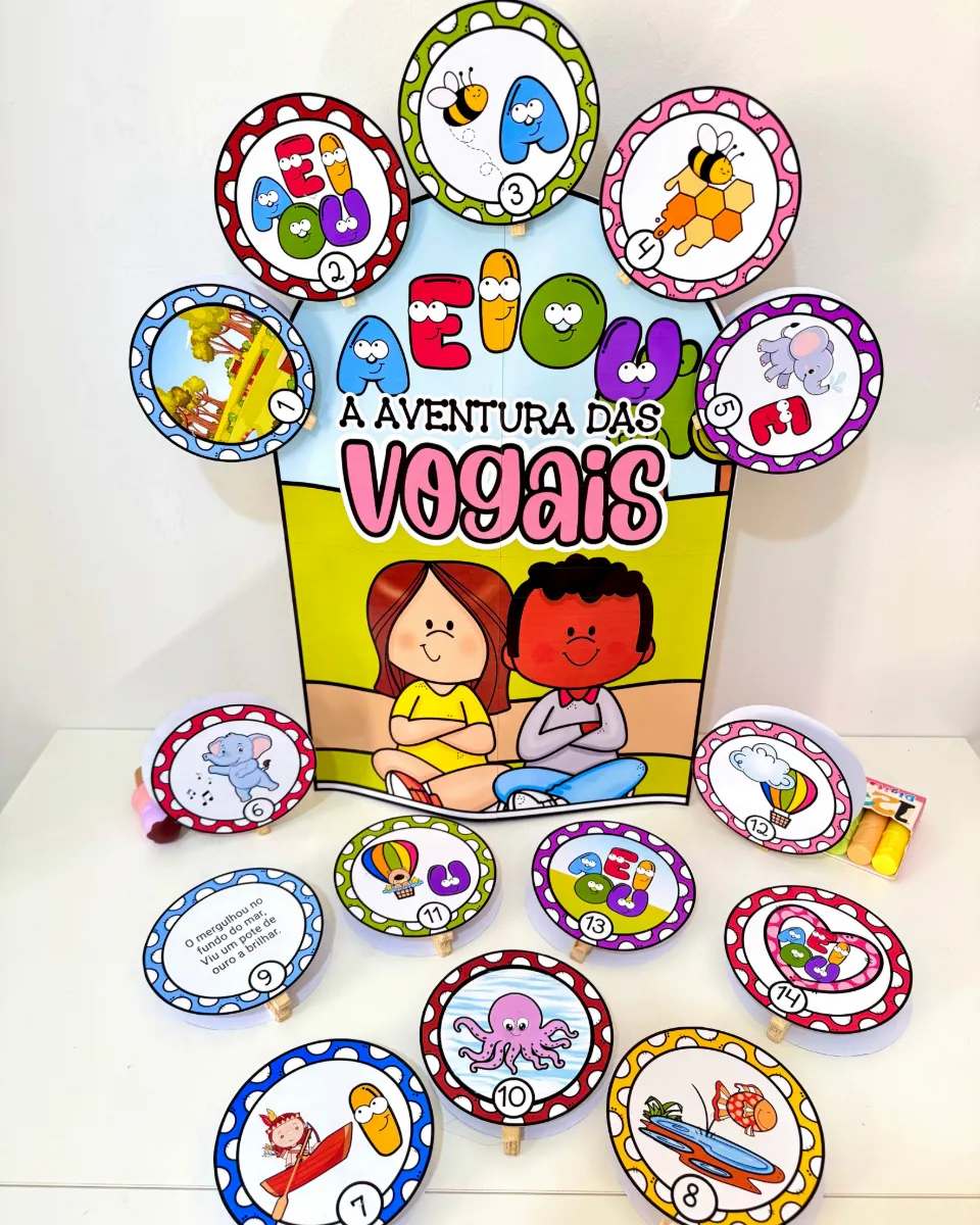 Luva Gigante “A Aventura das Vogais” para Educação Infantil e Anos Iniciais — amostra 6: Recurso lúdico e visual “A…