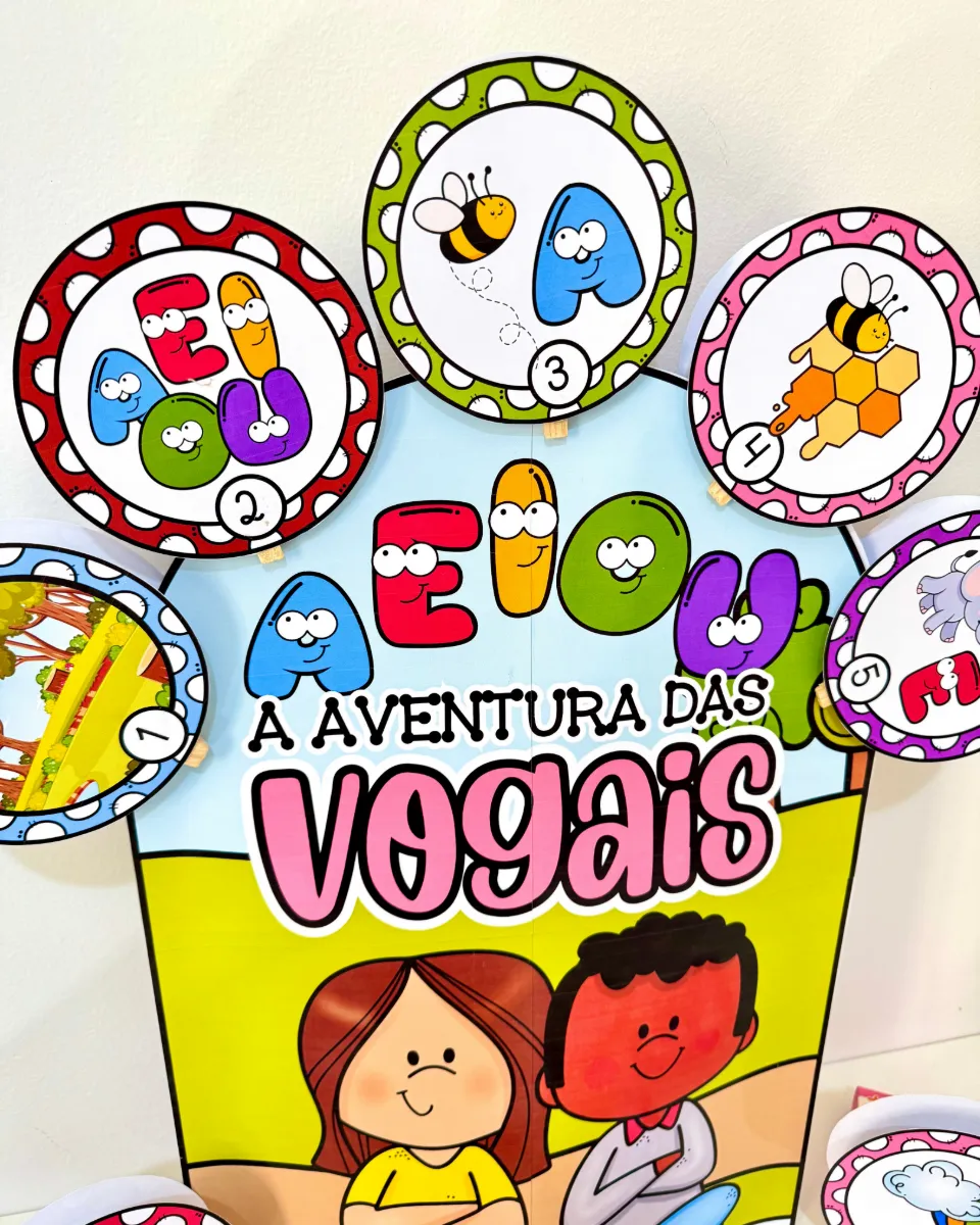 Luva Gigante “A Aventura das Vogais” para Educação Infantil e Anos Iniciais — amostra 7: Recurso lúdico e visual “A…