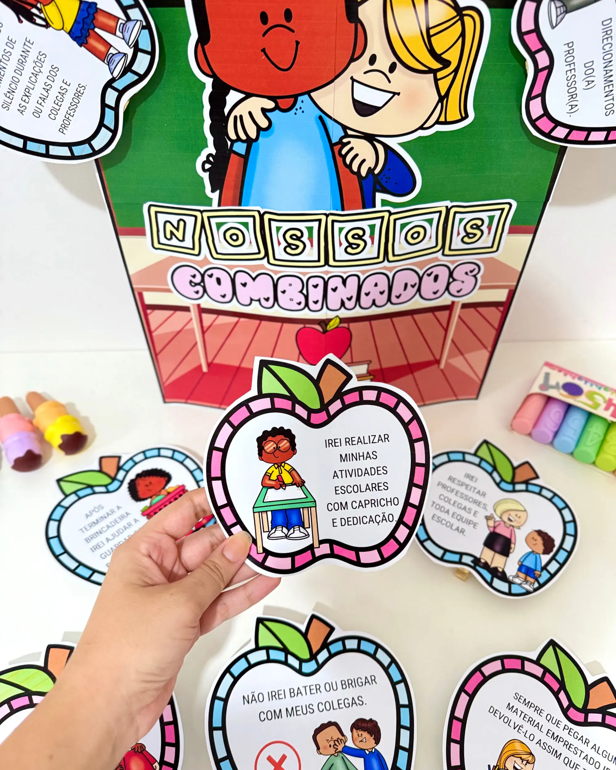 Luva Gigante dos Combinados Recurso Pedagógico para Educação Infantil — amostra 5: “Nossos Combinados para trabalhar regras…