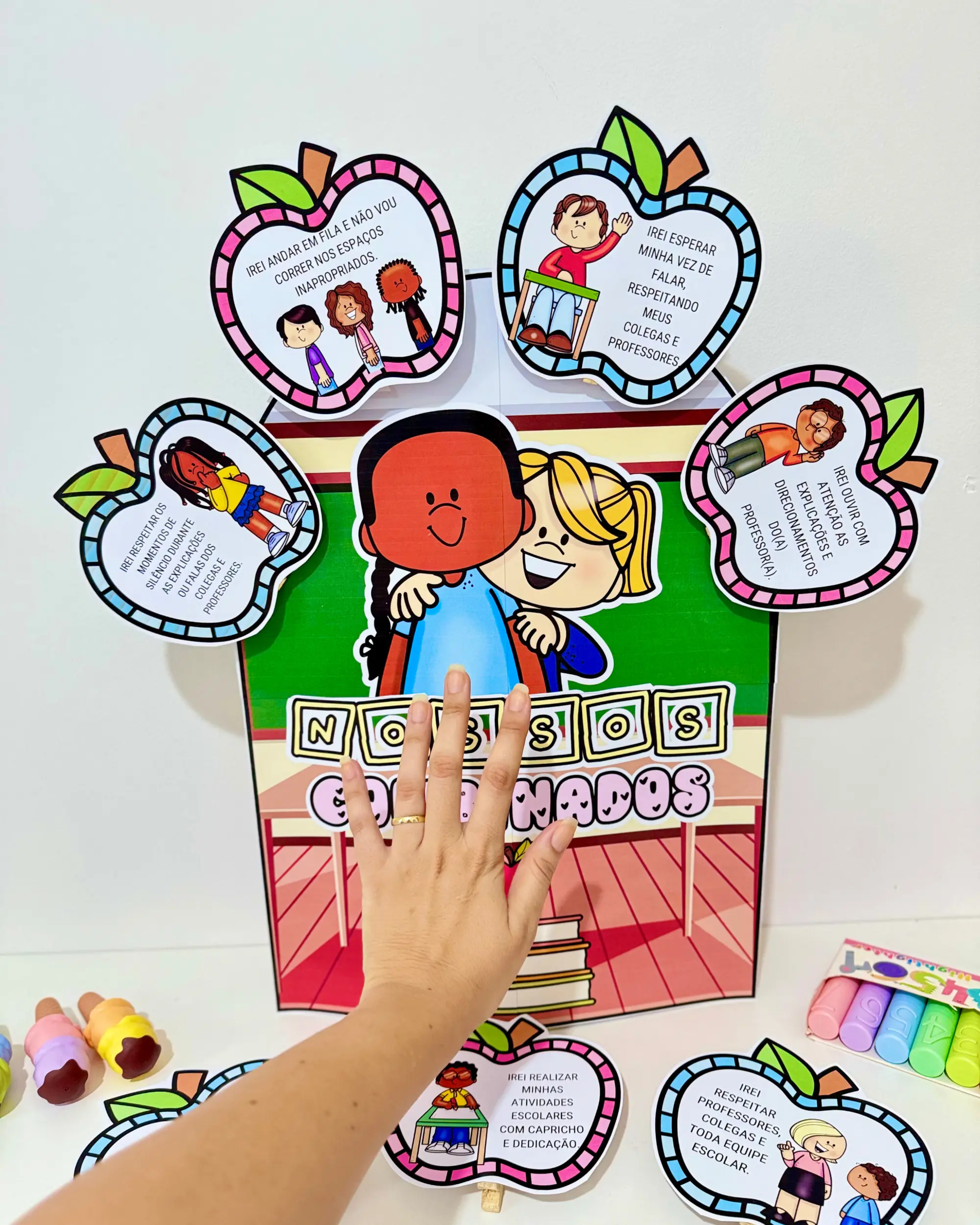 Luva Gigante dos Combinados Recurso Pedagógico para Educação Infantil — amostra 7: “Nossos Combinados para trabalhar regras…