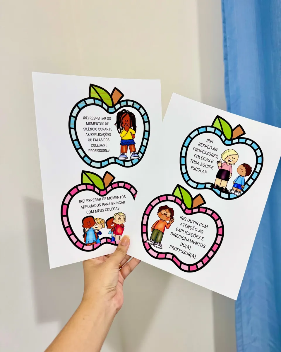 Luva Gigante “Nossos Combinados” para Educação Infantil e Anos Iniciais — amostra 1: A luva vai ampliada e, depois de…