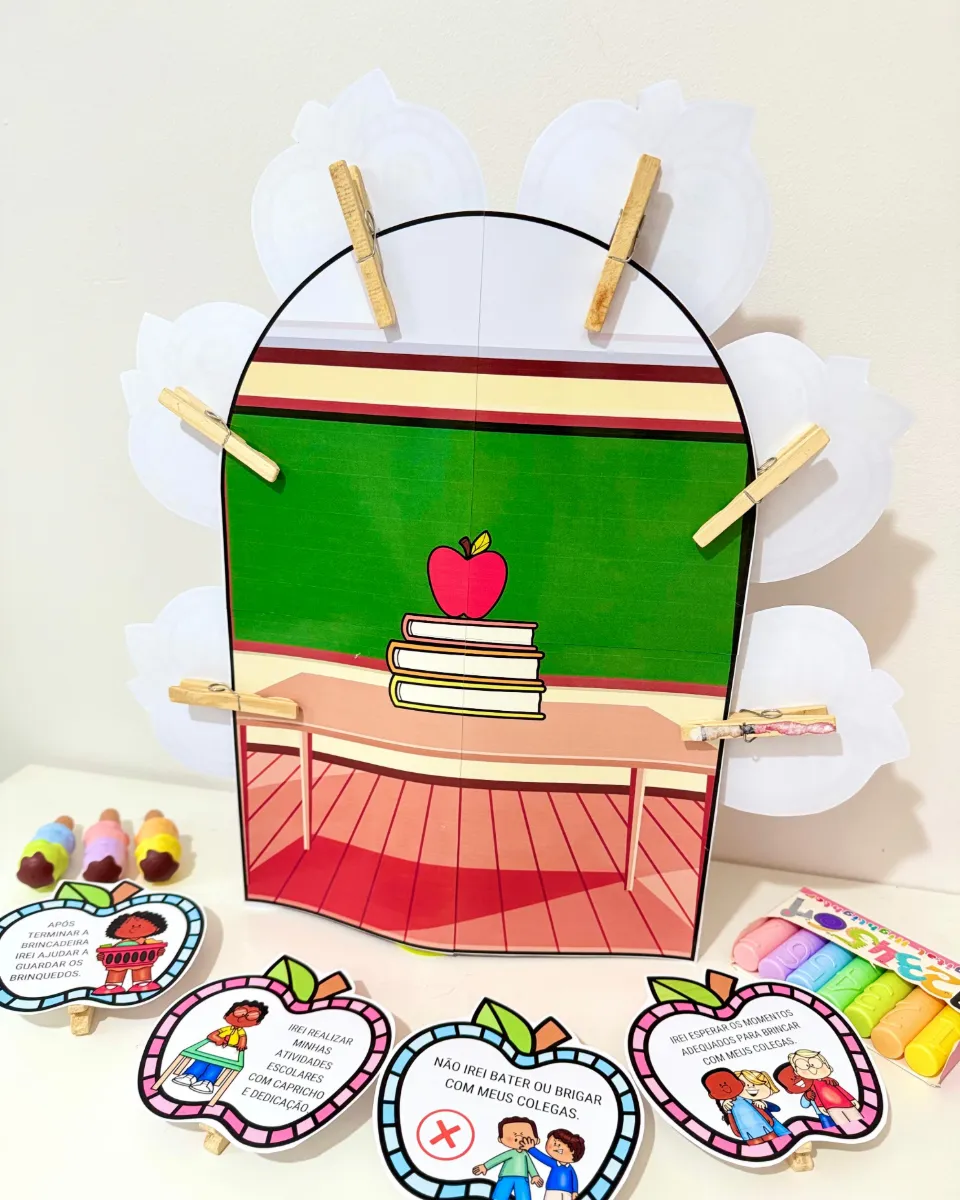 Luva Gigante “Nossos Combinados” para Educação Infantil e Anos Iniciais — amostra 5: A luva vai ampliada e, depois de…