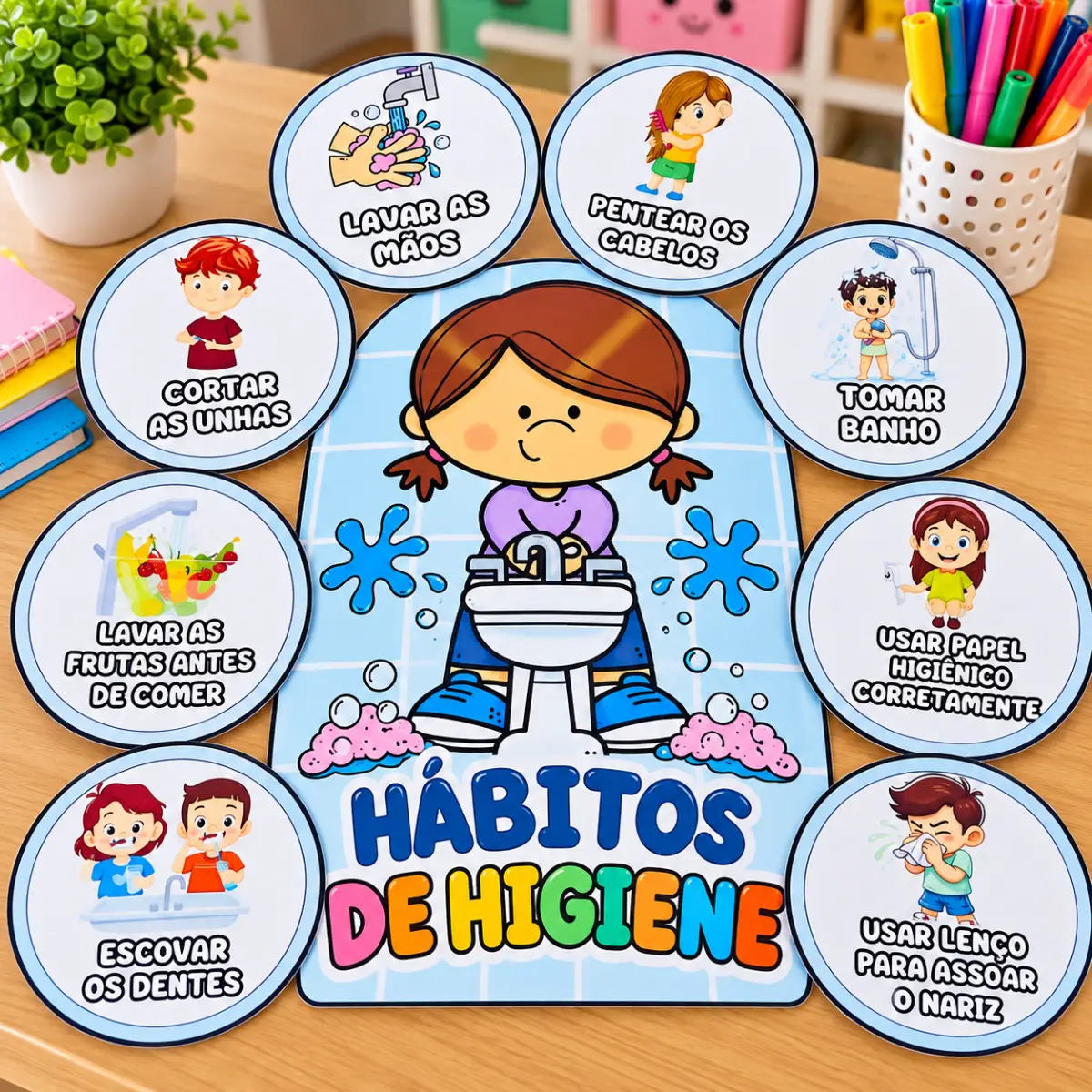 Luva Hábitos de Higiene Infantil – Material para Imprimir — amostra 1: Luva Hábitos de Higiene Infantil – Material para…