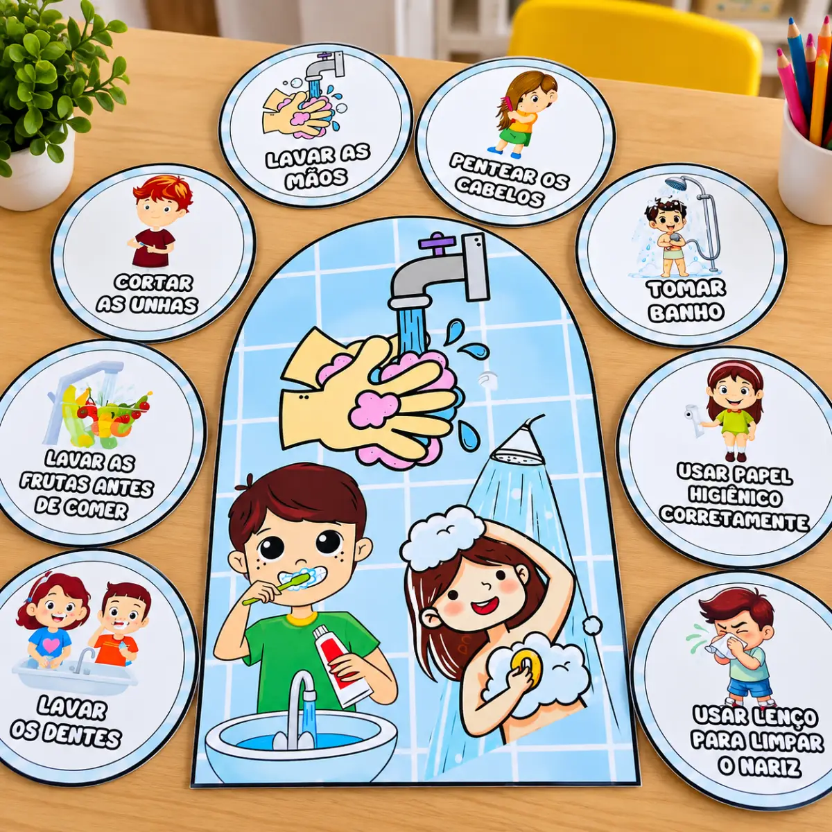 Luva Hábitos de Higiene Infantil – Material para Imprimir — amostra 2: Luva Hábitos de Higiene Infantil – Material para…