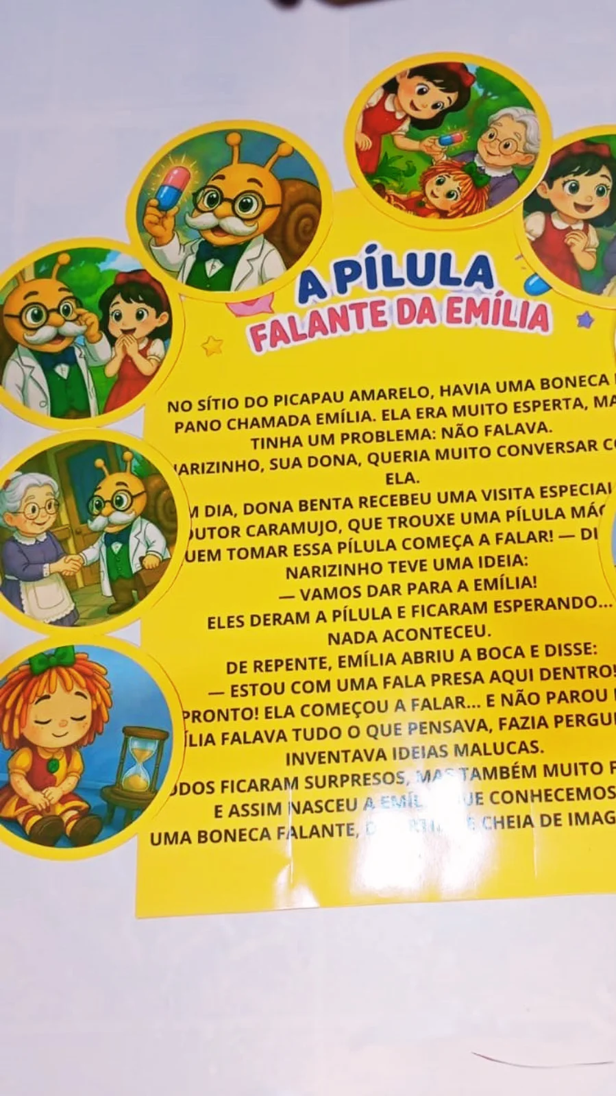 Luva História Emília – A Pílula Falante | Contação — amostra 3: Luva História da Emília com a história A Pílula Falante