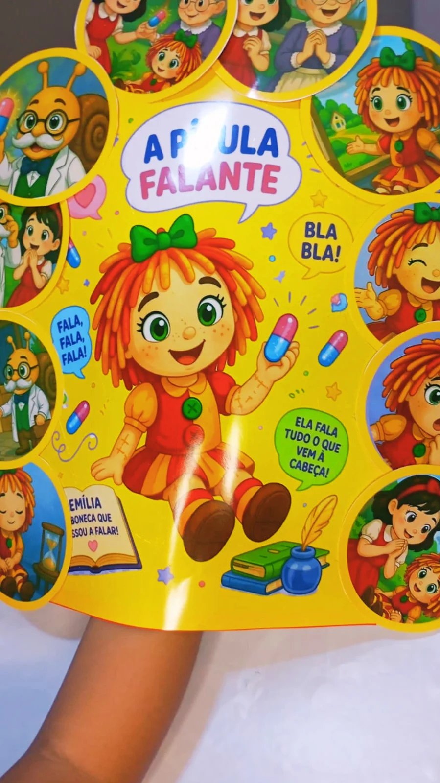 Luva História Emília – A Pílula Falante | Contação — amostra 4: Luva História da Emília com a história A Pílula Falante