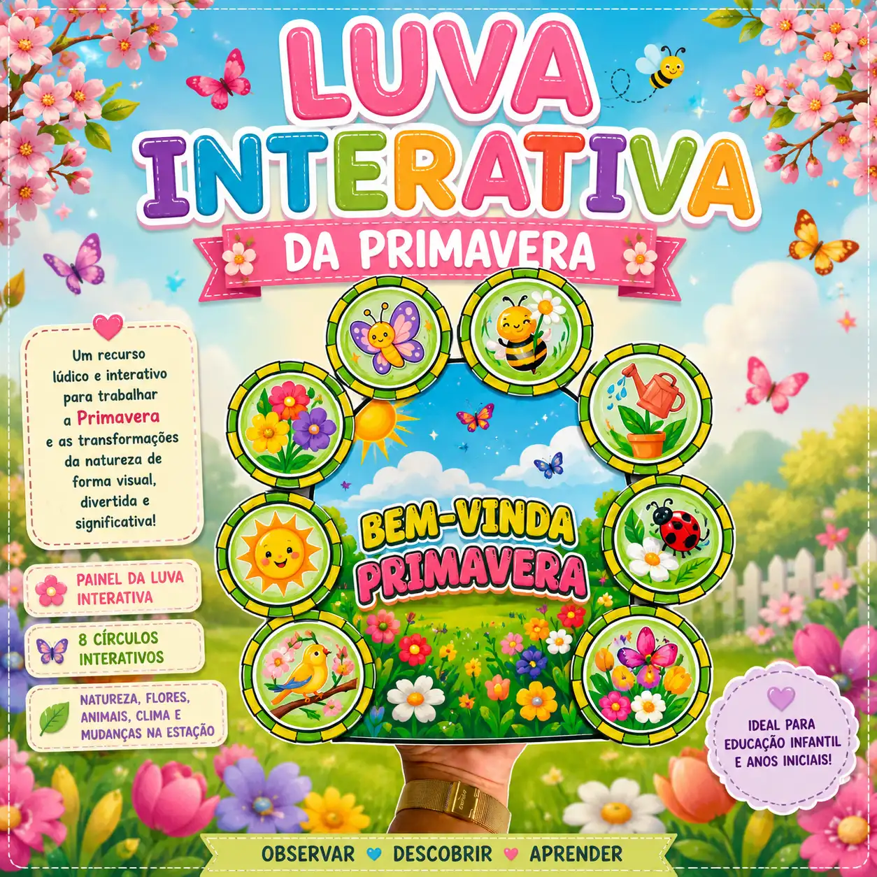 🌸 Luva Interativa da Primavera — Alfabetização para Educação Infantil: Recurso lúdico e interativo para explorar a…