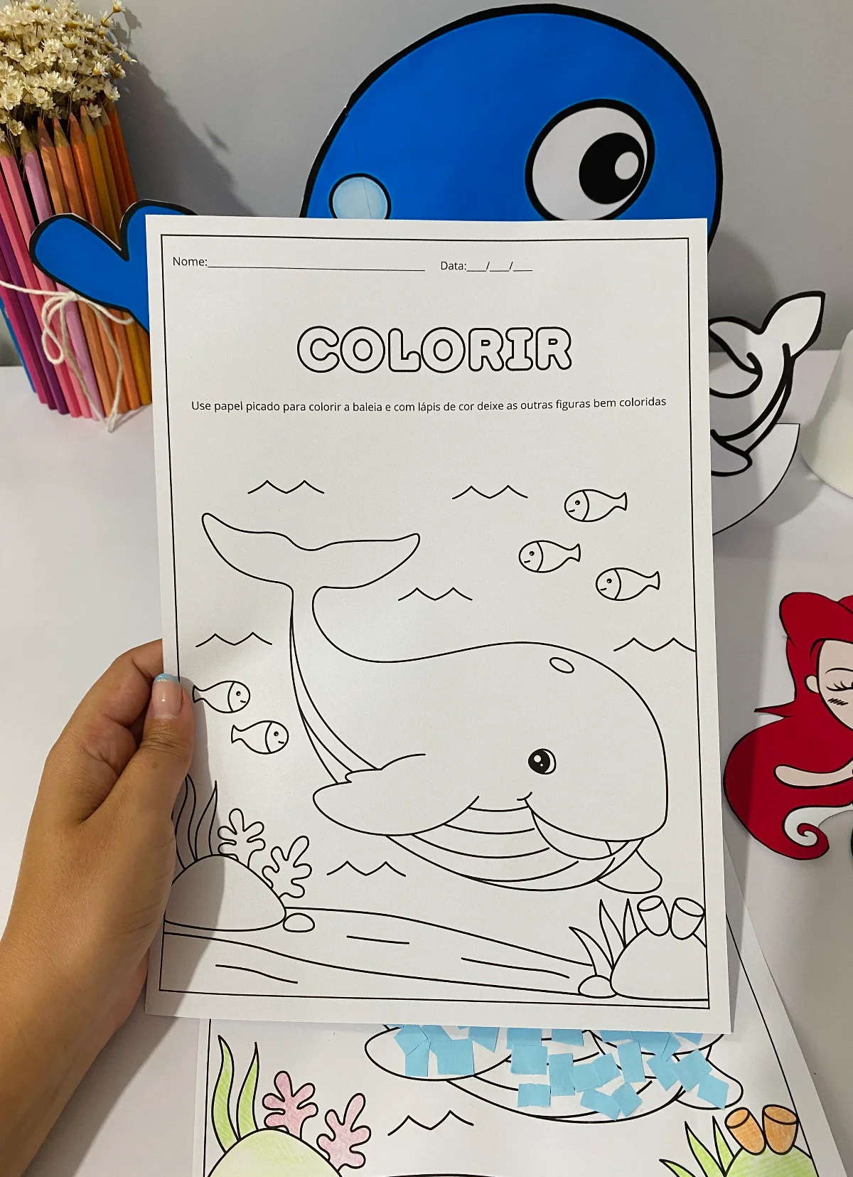 Luva musical A Baleia atividade musicalização educação infantil PDF para imprimir — amostra 6: Um material incrível para…