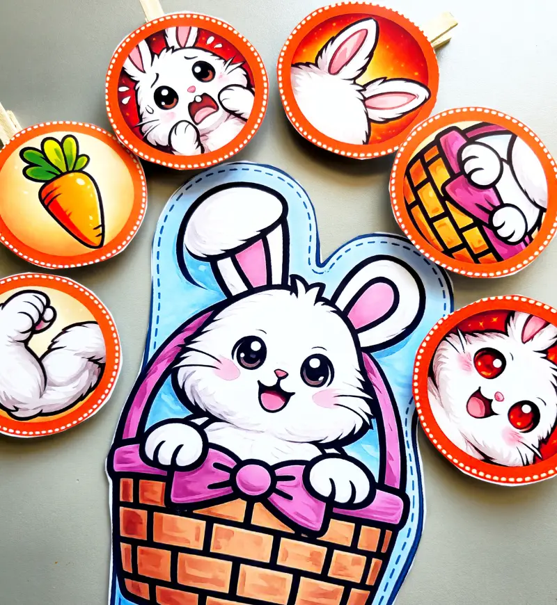 Luva Musical Coelhinho: PDF com 10 Tags para Educação Infantil — amostra 1: Luva Musical Coelhinho para cantar e interagir