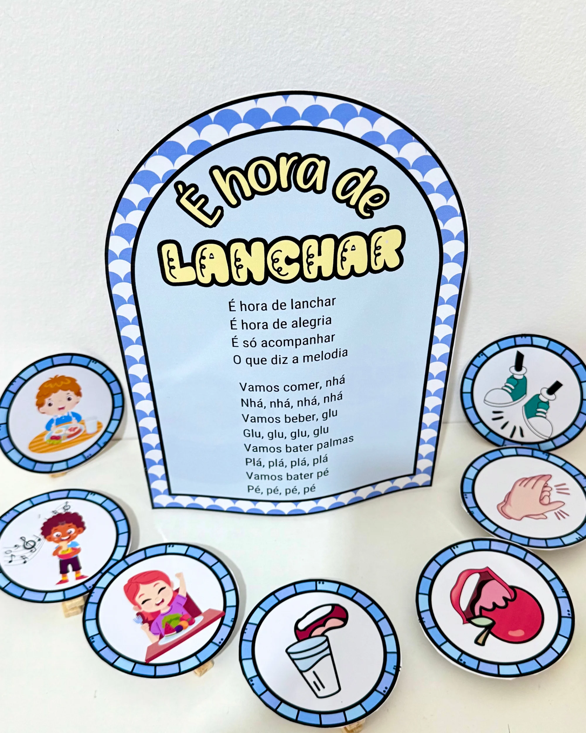 Luva Musical “É Hora de Lanchar” para Educação Infantil — amostra 1: O que vem no material