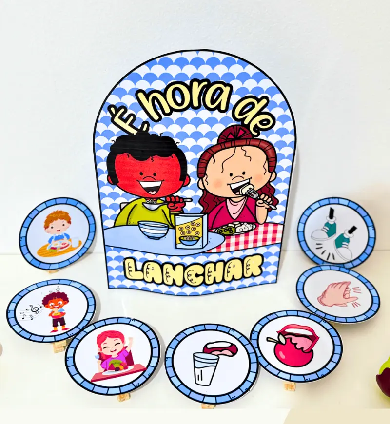 Luva musical É Hora de Lanchar: PDF para Educação Infantil — amostra 1: Luva musical para acompanhar a hora do lanche