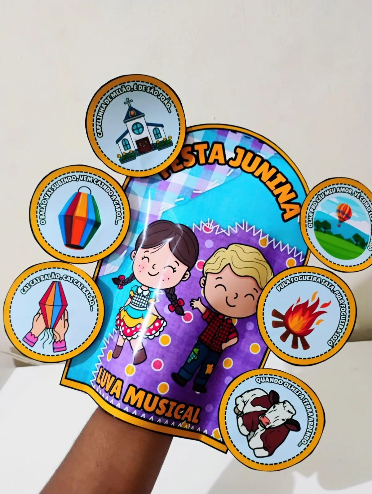 Luva Musical Junina – PDF para Imprimir | Educação Infantil — Alfabetização para Educação Infantil: Luva Musical Festa…