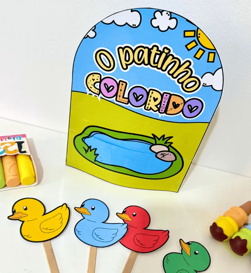 Luva Musical O Patinho Colorido: PDF para Educação Infantil — amostra 2: O que vem no material