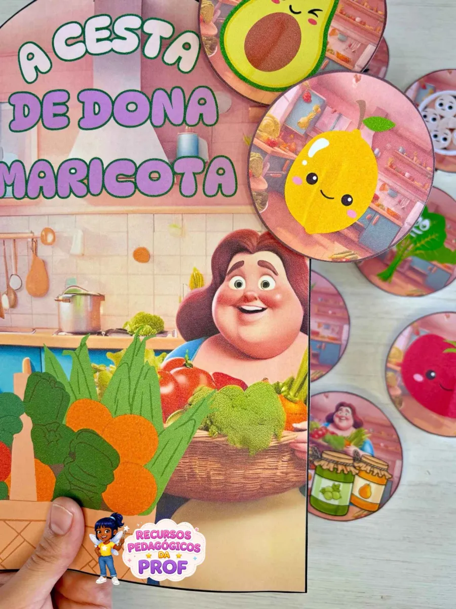 Luva Para Contação de História - A Cesta da Dona Maricota — amostra 2: “A Cesta da Dona Maricota” é uma história…