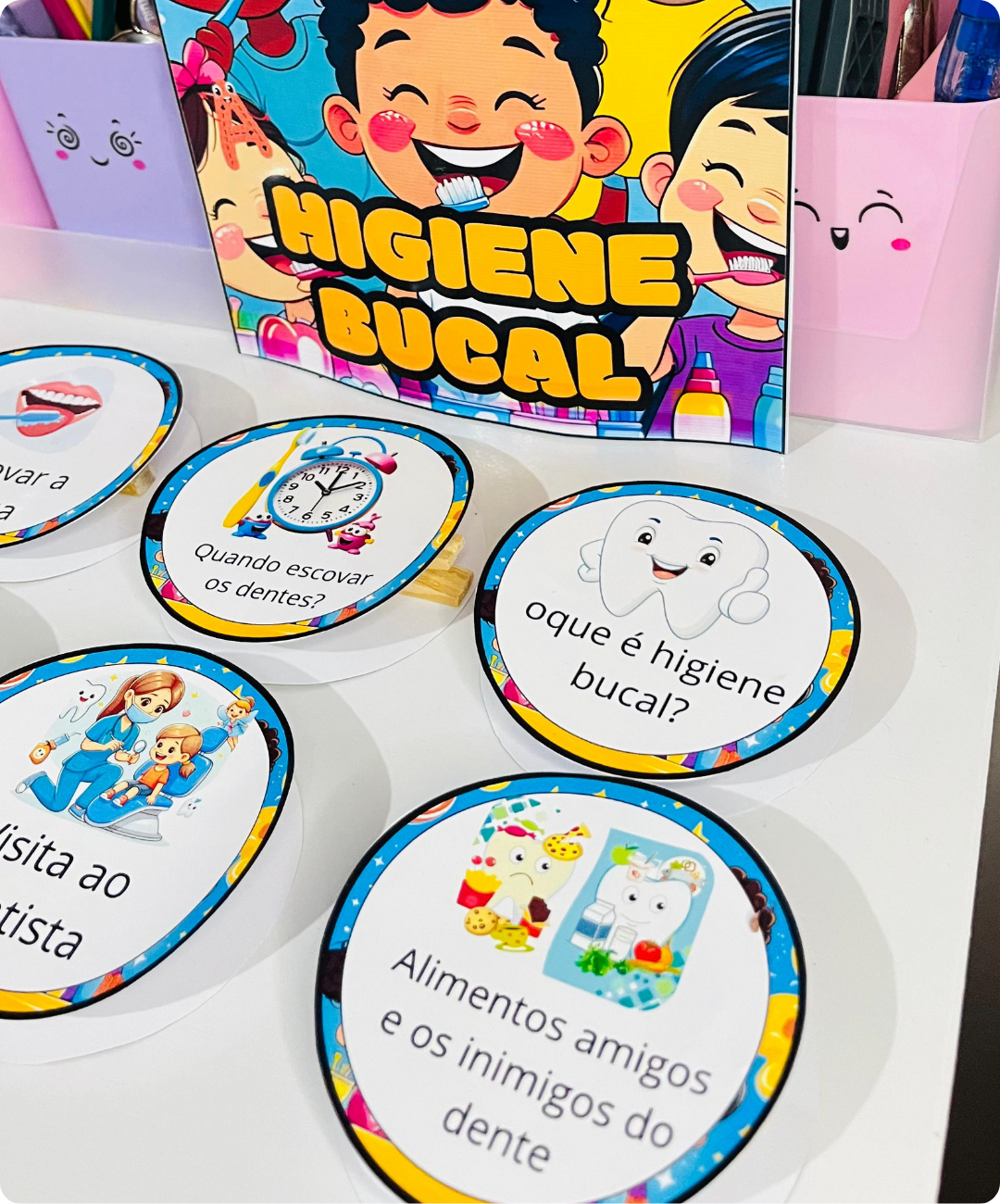 Luva pedagógica de higiene bucal para imprimir — anos iniciais — amostra 5: Leve os cuidados com os dentes para a conversa…