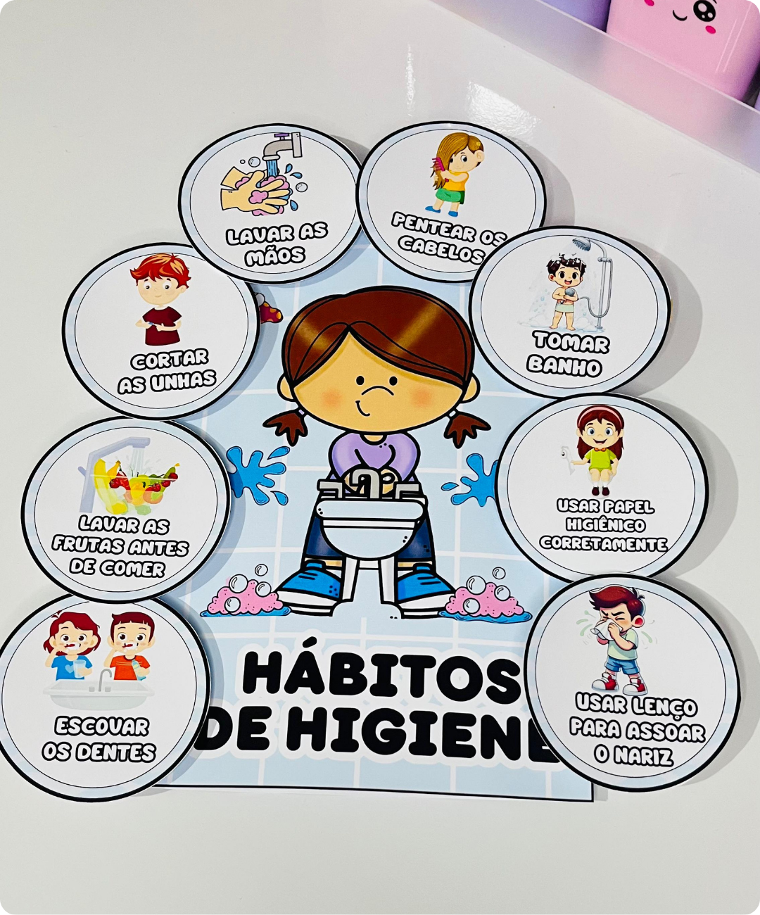 Luva pedagógica de higiene infantil para imprimir — amostra 2: Como explorar o recurso em sala