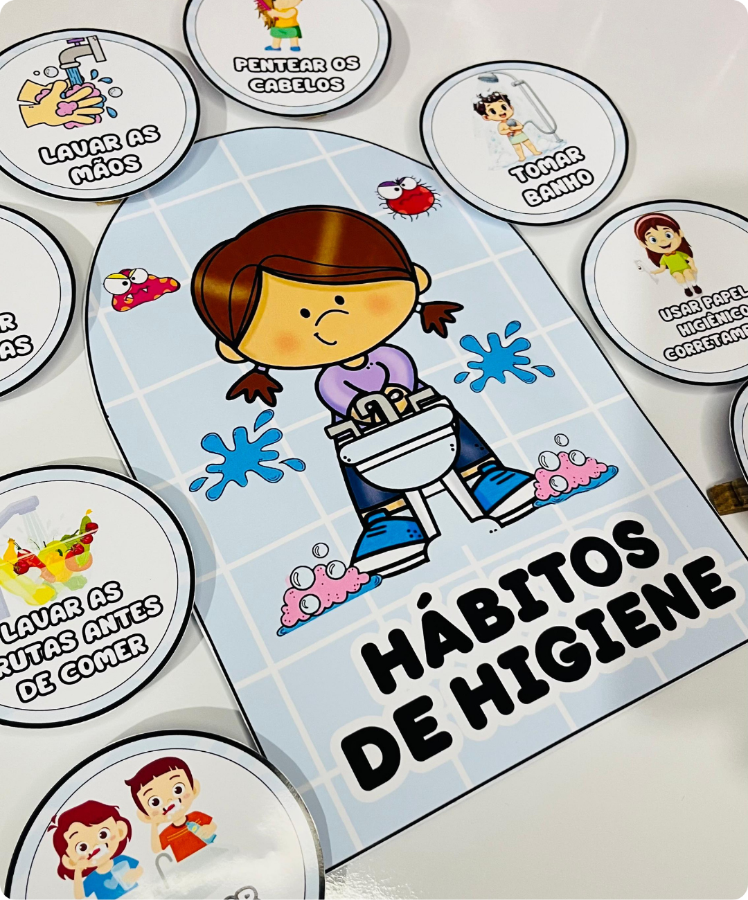 Luva pedagógica de higiene infantil para imprimir — amostra 7: Leve o tema da higiene para a conversa com as crianças…