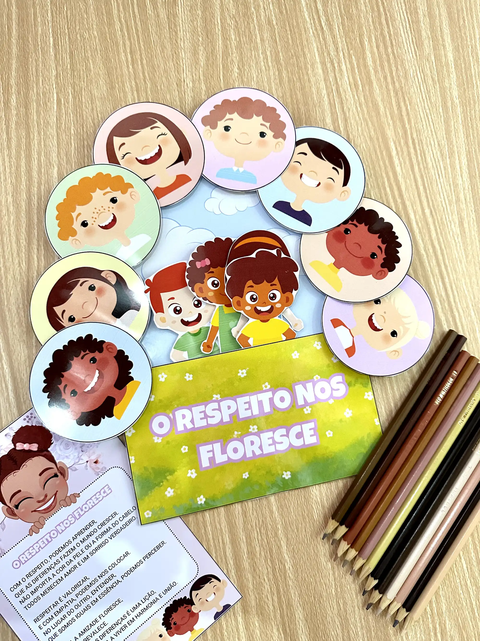 Luva pedagógica e cartaz do Poema “O respeito nos faz florescer”. — amostra 5: imaginação. Além disso, é uma forma lúdica e…