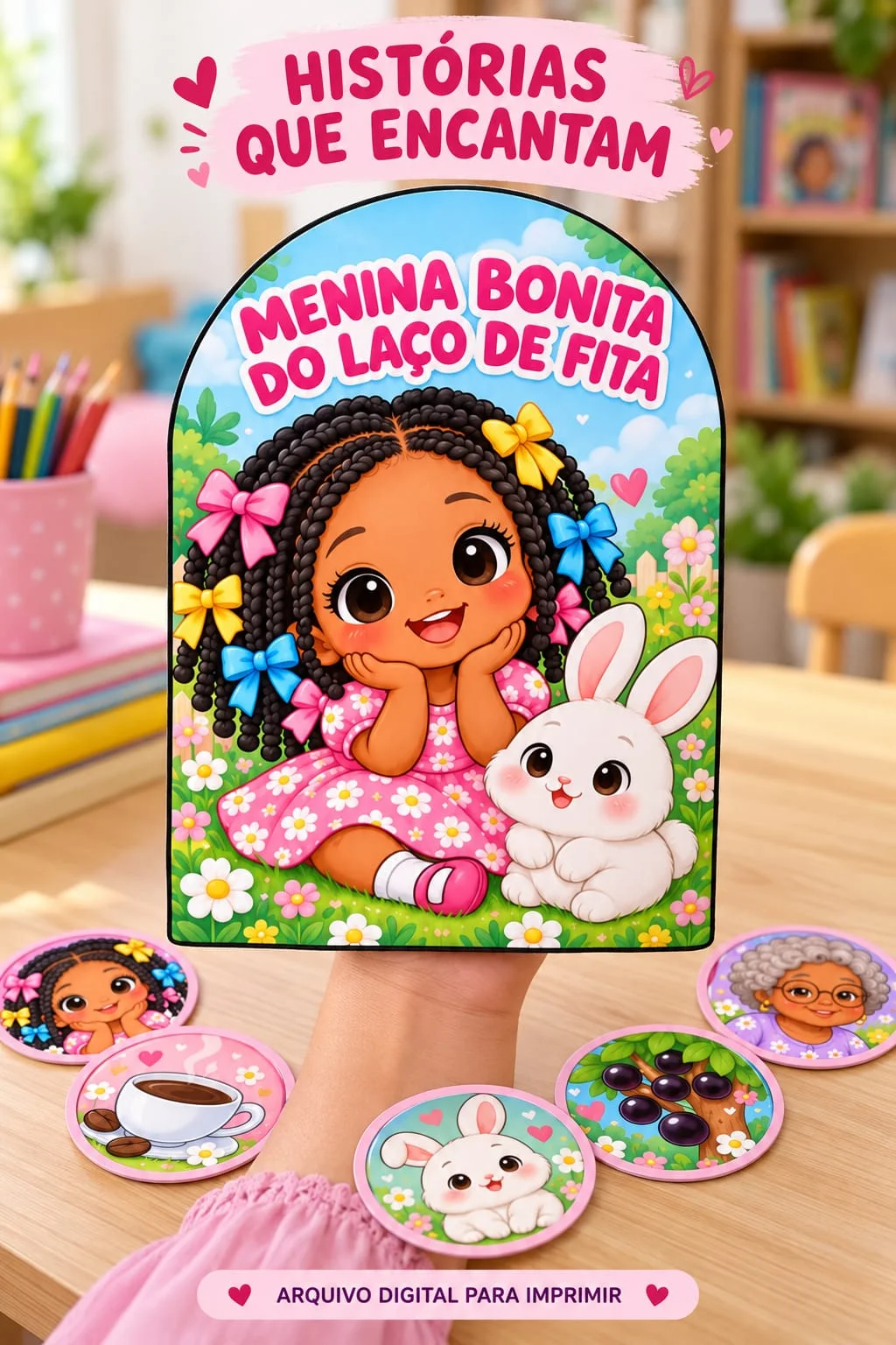 Luva Pedagógica Menina Bonita do Laço de Fita + 2 Atividades em PDF — amostra 3: 🌈 COMO UTILIZAR?