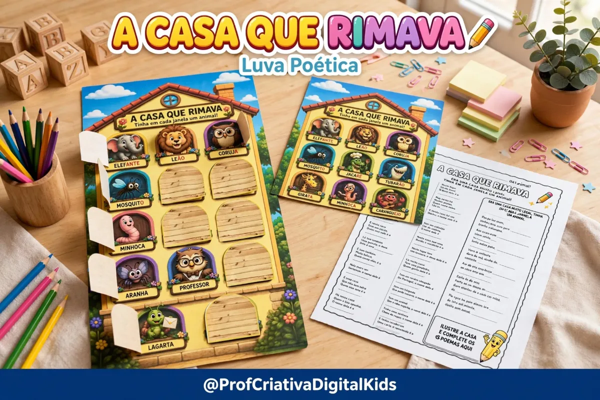 Luva Poética "A Casa que Rimava" - Poesia Alfabetização — Alfabetização para 1º ano: Transforme a alfabetização em um…