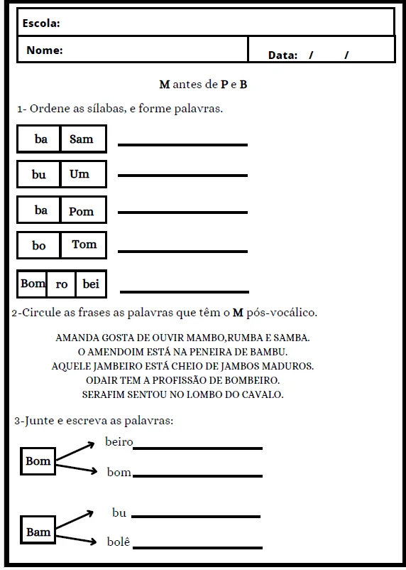 🤩 M ANTES DE P E B - Aprendendo Regras Ortográficas! 🤩 — amostra 1: 🔥 O QUE ESTÁ INCLUÍDO?