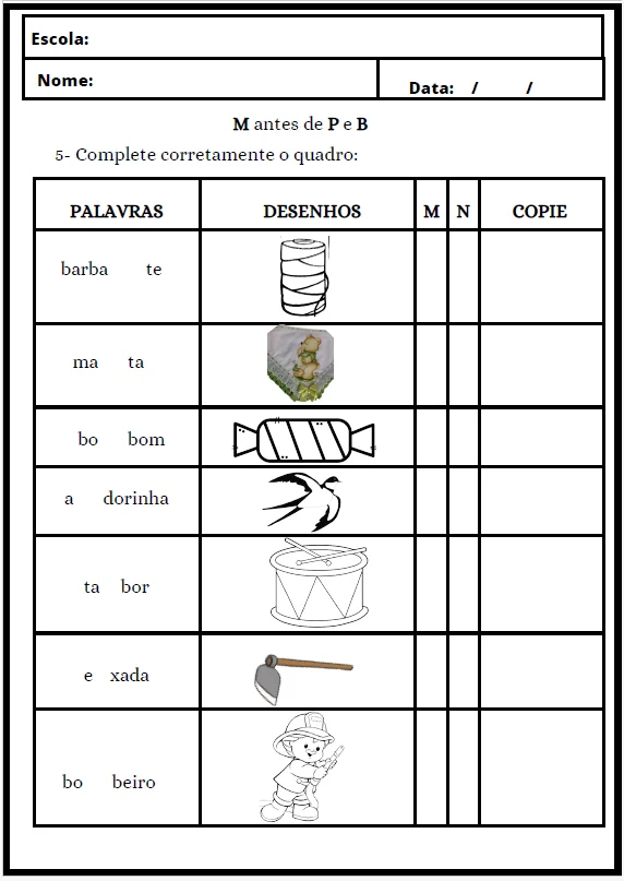 🤩 M ANTES DE P E B - Aprendendo Regras Ortográficas! 🤩 — amostra 3: Com o "M antes de P e B" , os alunos do 3º e 4º ano…
