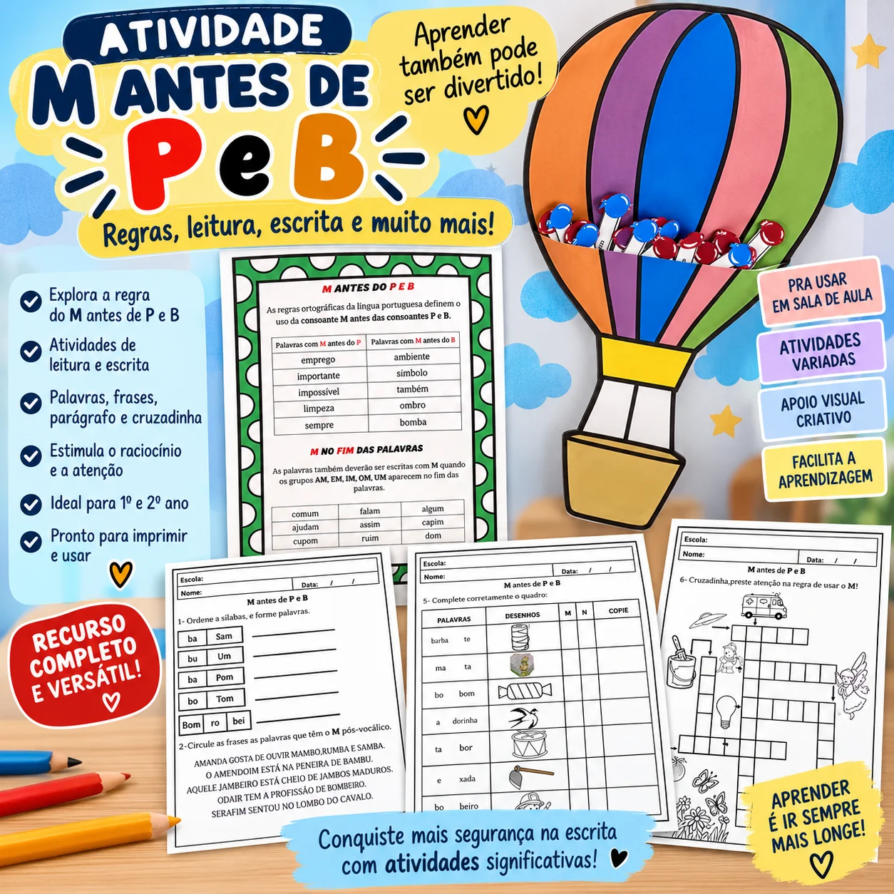 🤩 M ANTES DE P E B - Aprendendo Regras Ortográficas! 🤩 — Alfabetização para 4º ano: Com o "M antes de P e B" , os alunos…