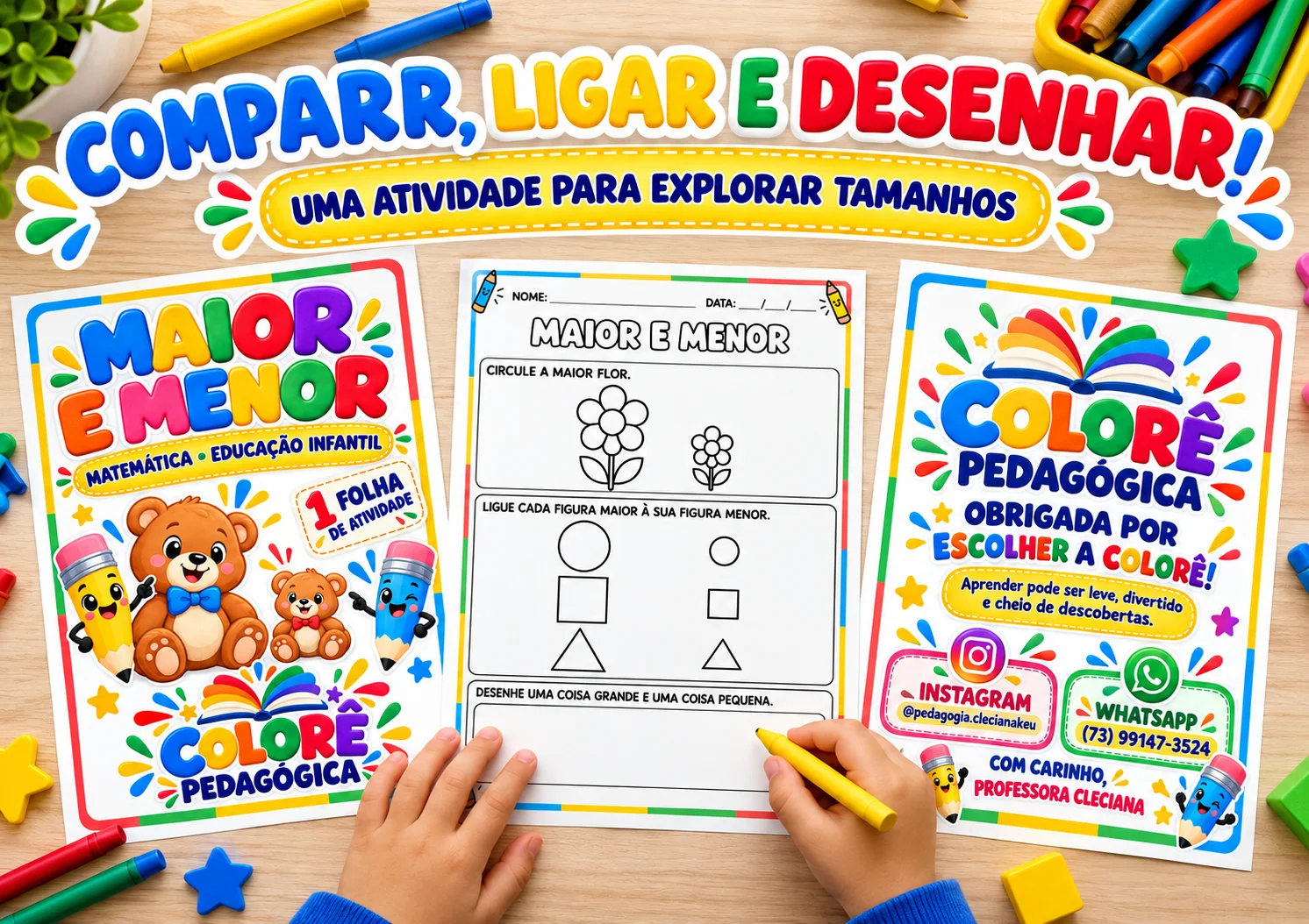 Maior e Menor — Atividade de Matemática para Educação Infantil | — amostra 2: Uma atividade lúdica para comparar tamanhos,…