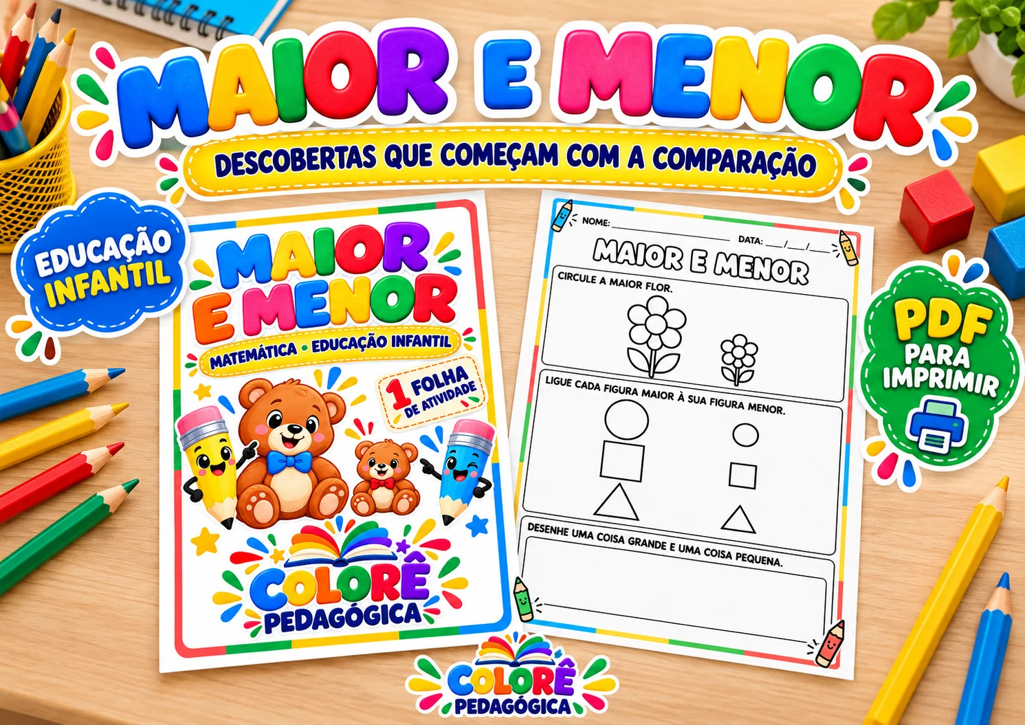 Maior e Menor — Atividade de Matemática para Educação Infantil | — Matemática para Educação Infantil: Uma atividade lúdica…