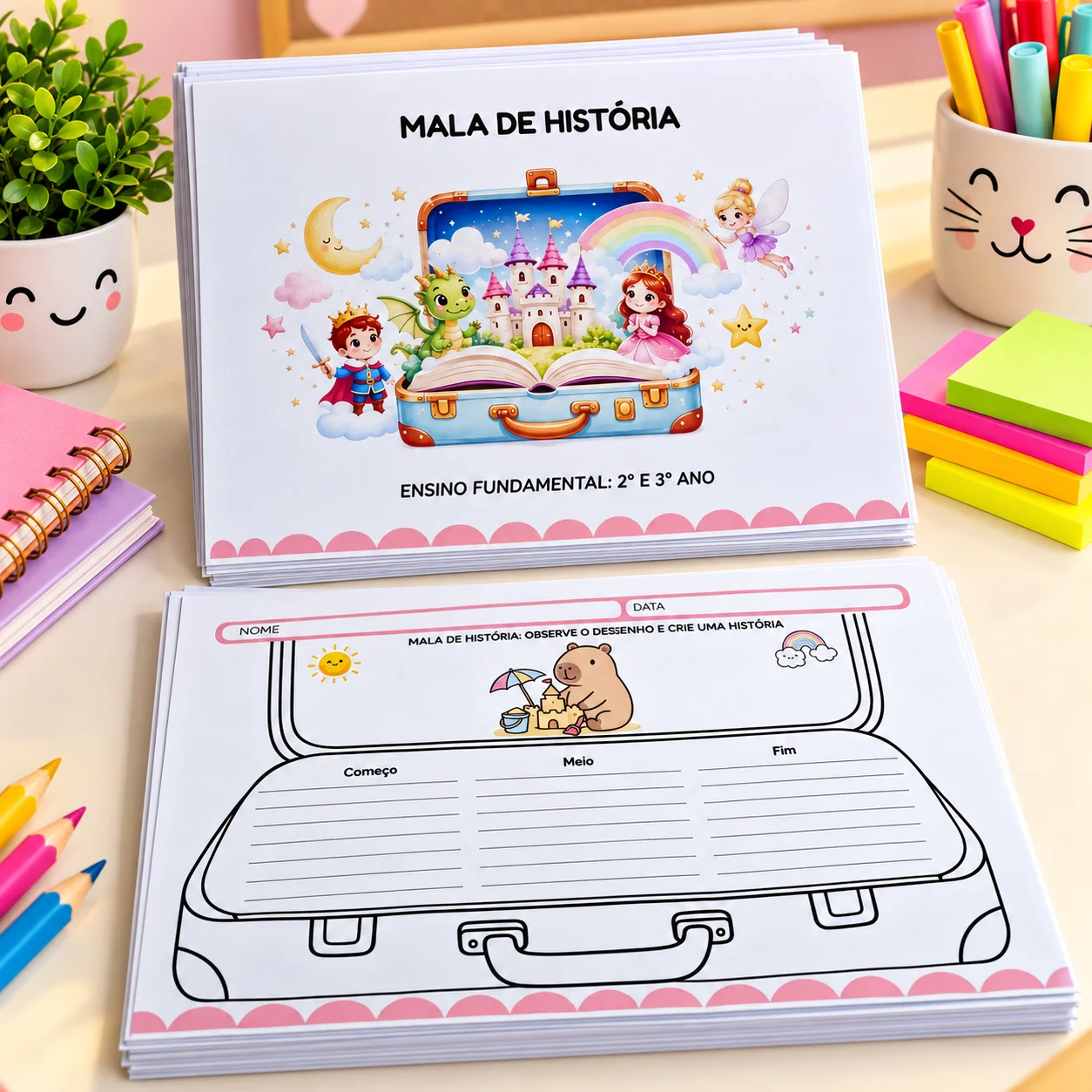 Mala de História – Produção de Texto para 2º e 3º Ano — amostra 1: Habilidades e possibilidades trabalhadas