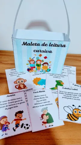 Maleta da Leitura Cursiva -Historinhas Divertidas e Parlendas Lúdicas. — amostra 3: 🐄 O Material " Maleta da Leitura…