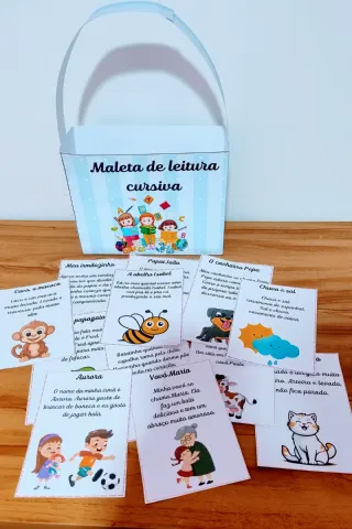 Maleta da Leitura Cursiva -Historinhas Divertidas e Parlendas Lúdicas. — capa do material