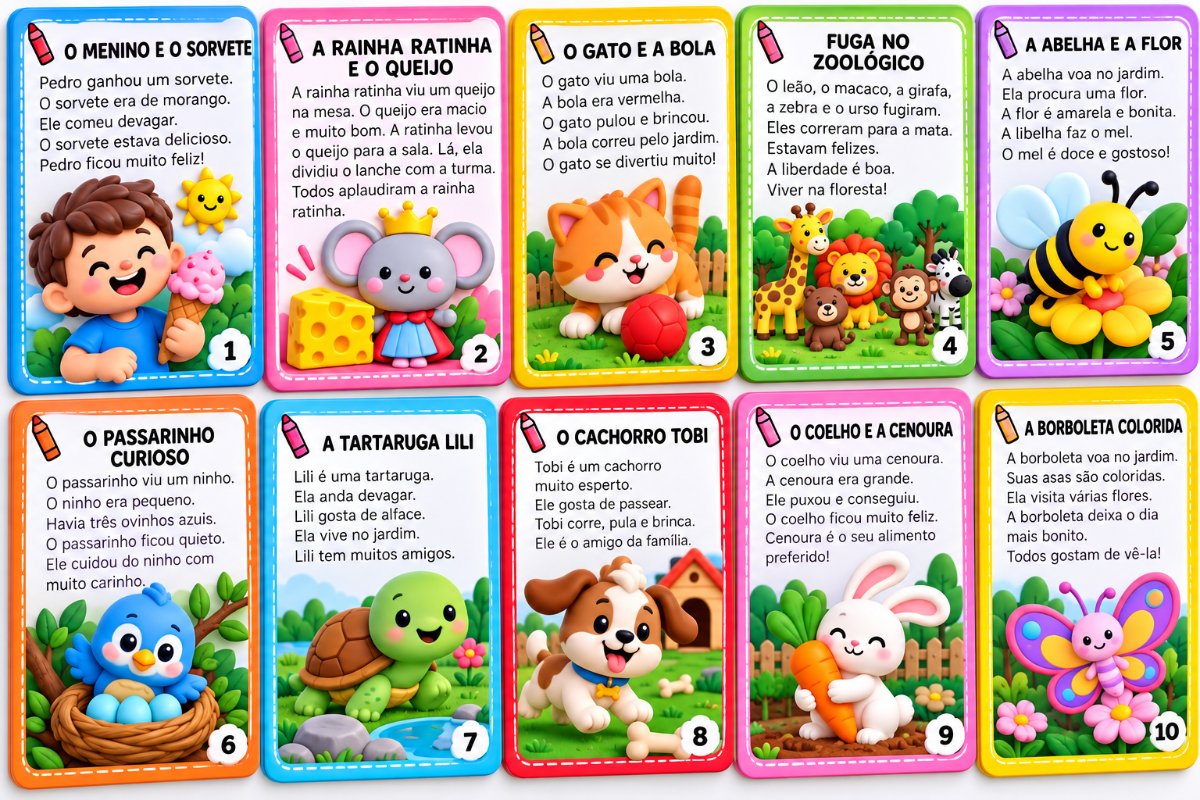 MALETA DOS TEXTOS — 10 FICHAS DE LEITURA LÚDICAS — amostra 2: 🖨️ MATERIAL DIGITAL