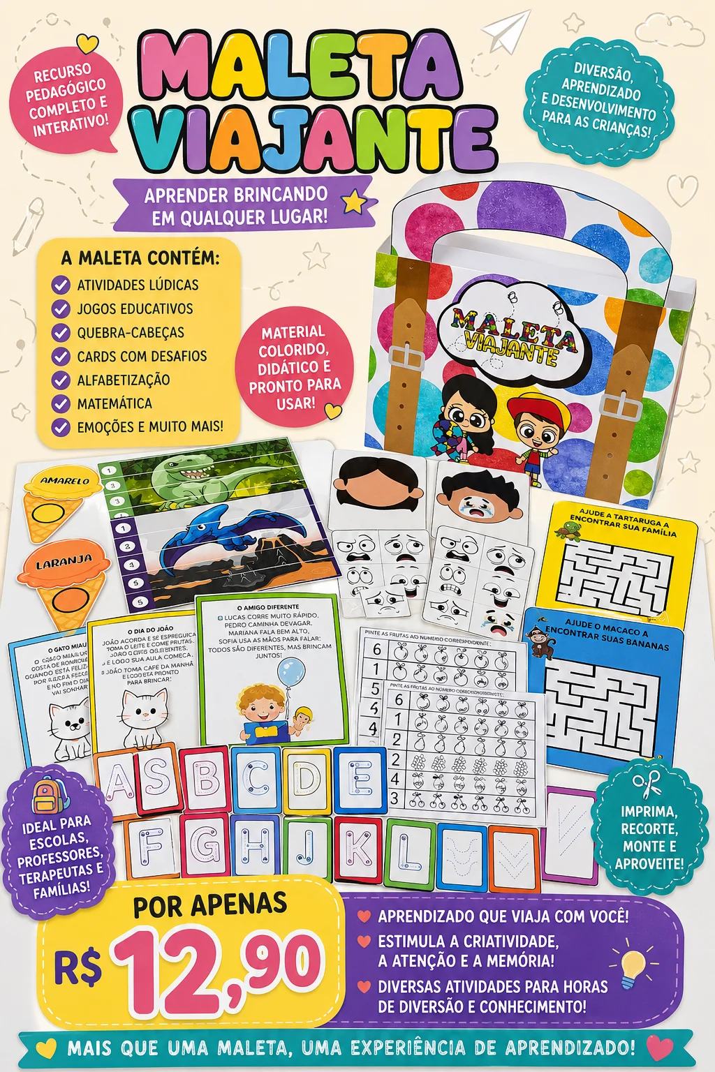 Maleta Viajante Inclusiva - ATIVIDADE LUDICA - ALFABETIZAÇÃO — Alfabetização para Educação Infantil: ✨ Uma experiência…