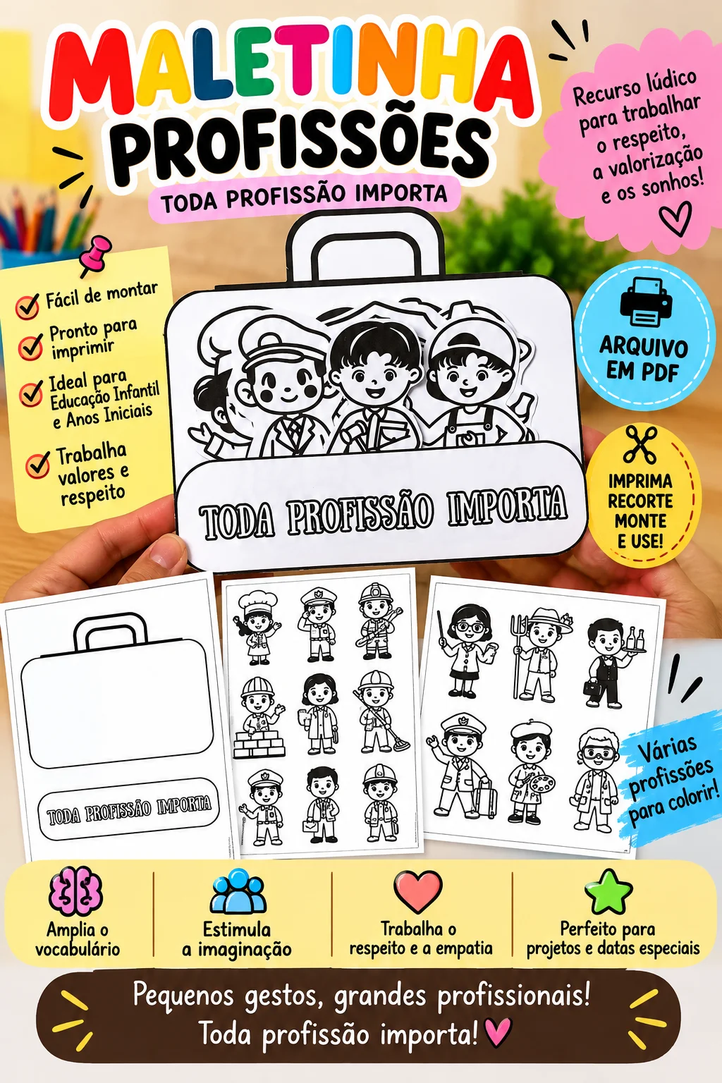 MALETINHA DAS PROFISSÕES — TODA PROFISSÃO IMPORTA! - ANOS INICIAIS — Alfabetização para Educação Infantil: A Maletinha das…