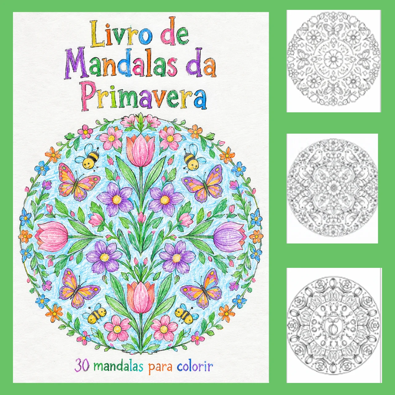 Livro para imprimir - Mandalas da Primavera — amostra 1: 🌷 A primavera chegou para florescer a criatividade!
