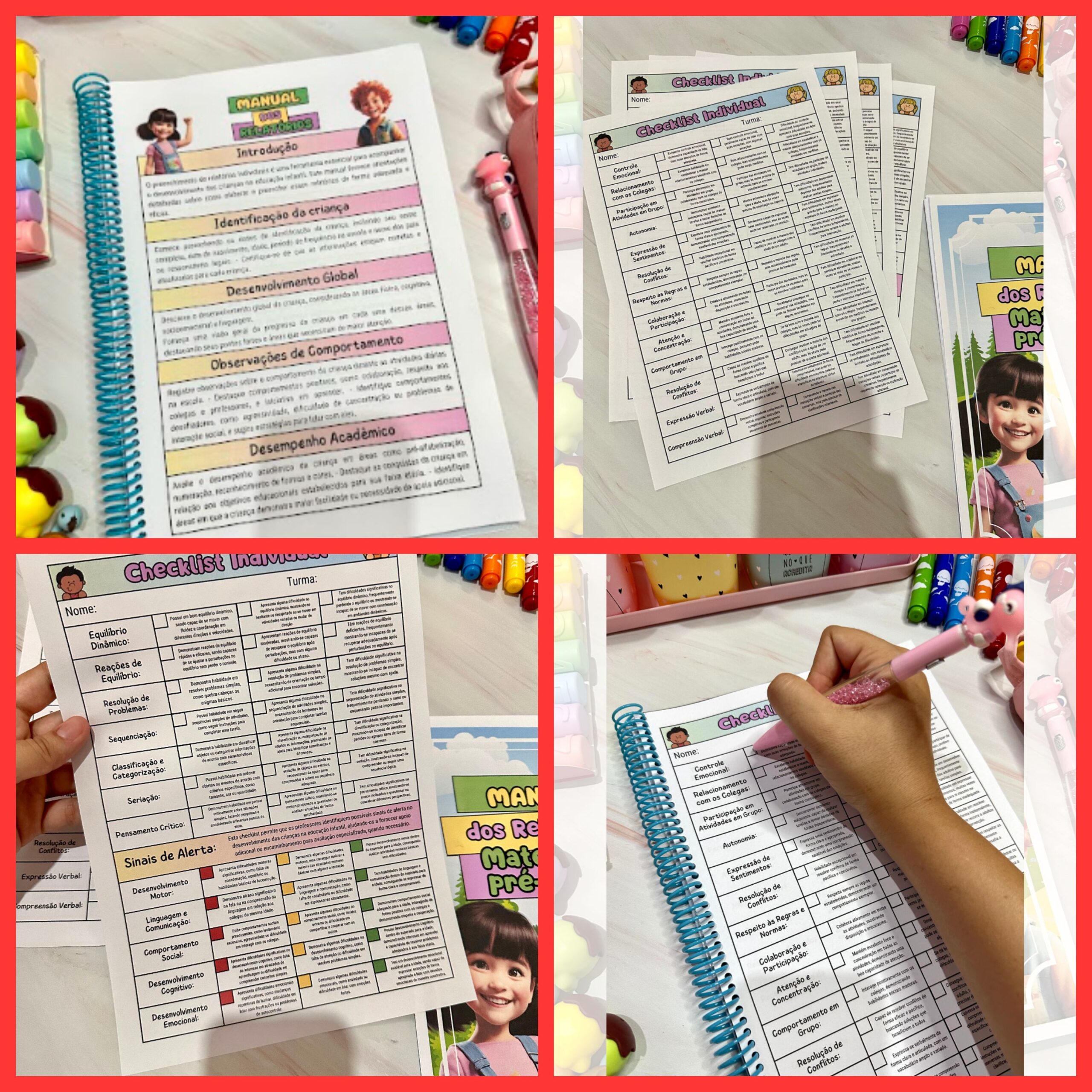Manual dos relatórios / relatórios para maternal e pré escola – Material Pedagógico — capa do material