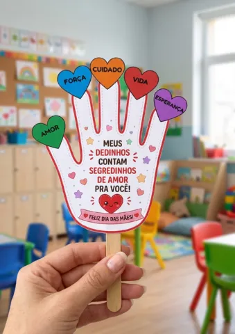 Mãozinha Dia Das Mães – PDF para Imprimir — amostra 3: O que você recebe: 3 modelos de mãozinhas coloridas 3 modelos de…