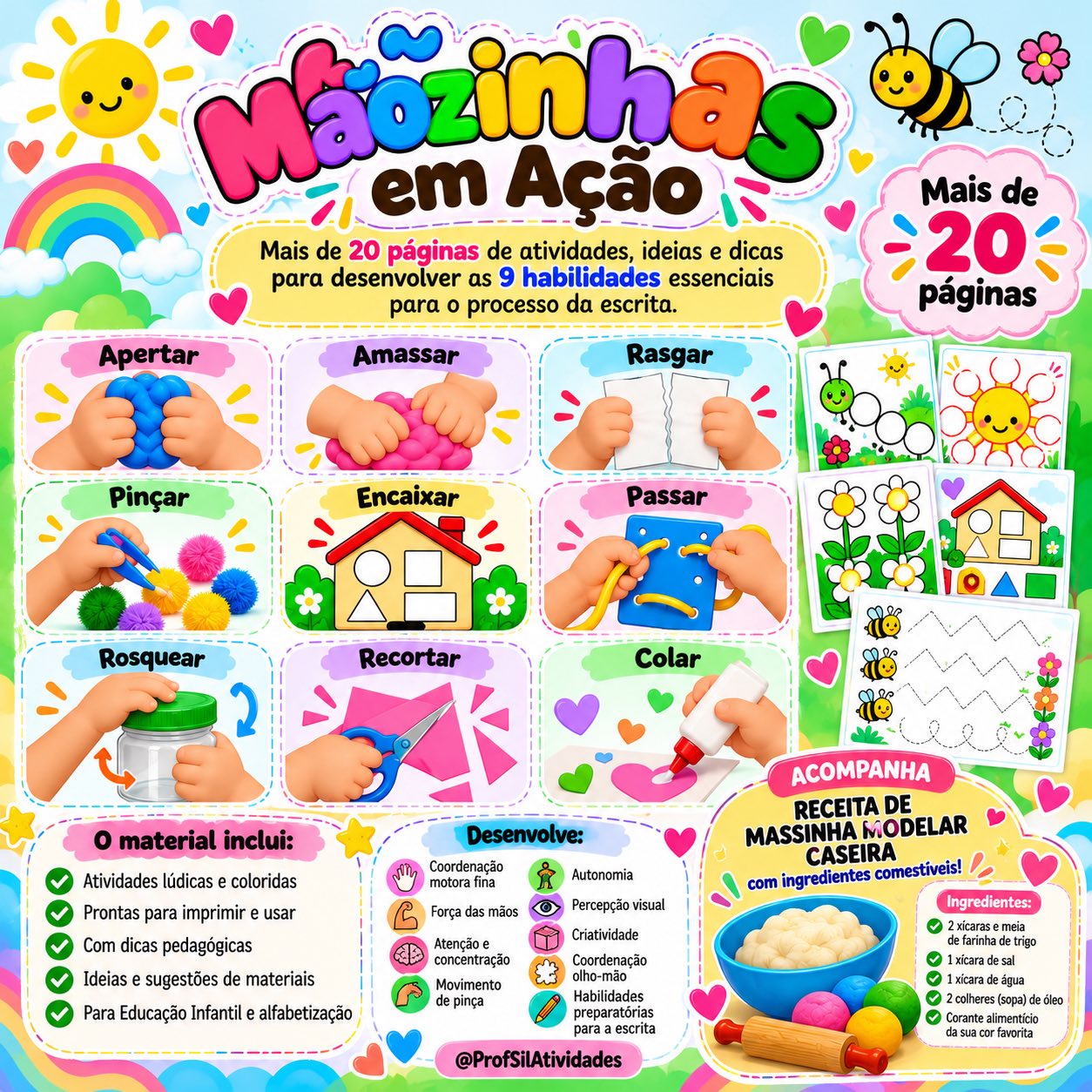 Mãozinhas em Ação – Kit de Coordenação Motora Fina — amostra 1: MÃOZINHAS EM AÇÃO Mãozinhas em Ação – Kit de Coordenação Motora Fina — amostra 1: MÃOZINHAS EM AÇÃO