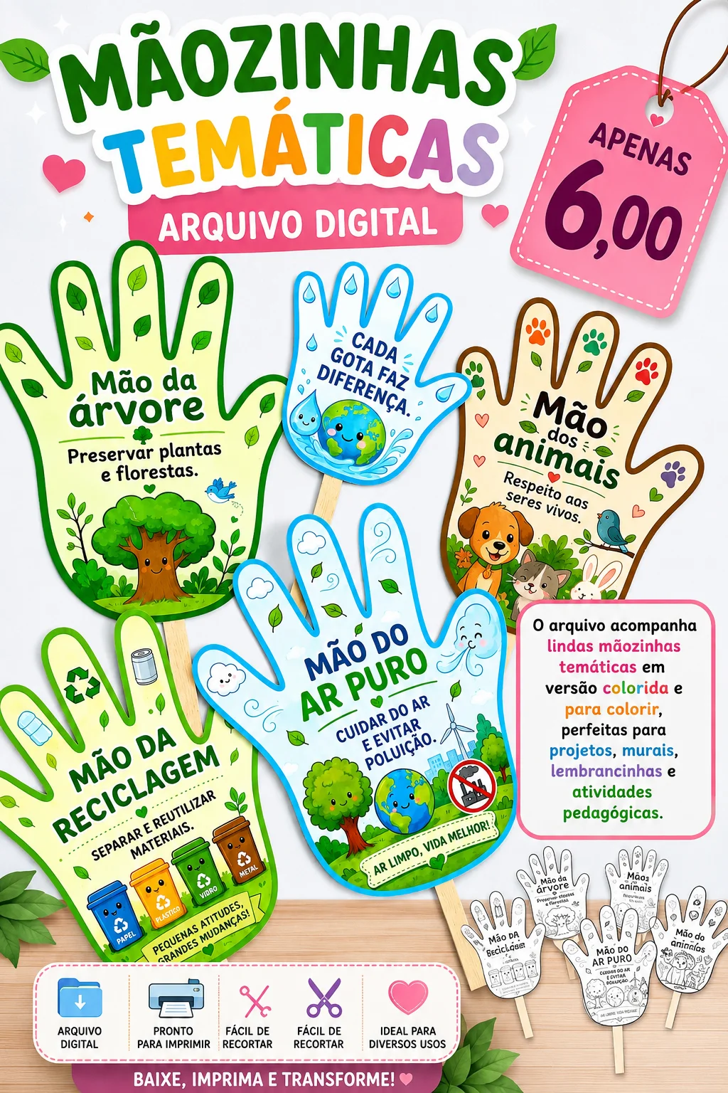 🌱✨ MÃOZINHAS GUARDIÃS DO MEIO AMBIENTE ✨🌱 — capa do material