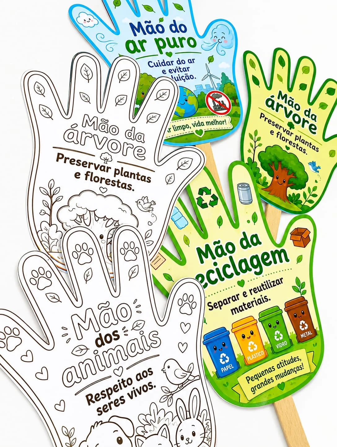 Mãozinhas meio ambiente ideal para educação infantil — capa do material