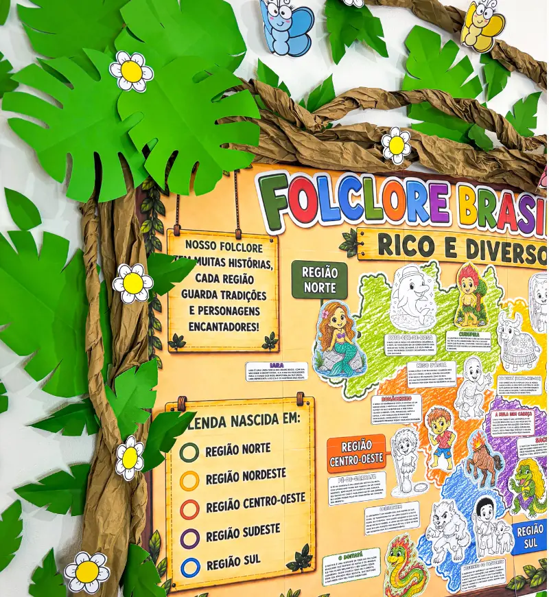 Mapa das Lendas: Painel Interativo de Folclore para Imprimir — amostra 2: O que vem no material