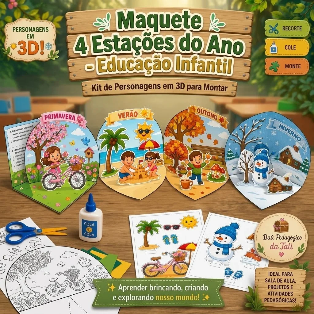Maquete 4 Estações do Ano | Atividade Educação Infantil — Ciências para Educação Infantil: Maquete interativa das 4…