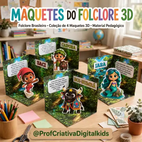 Maquetes do Folclore 3D - Educação Infantil e Anos Iniciais — capa do material