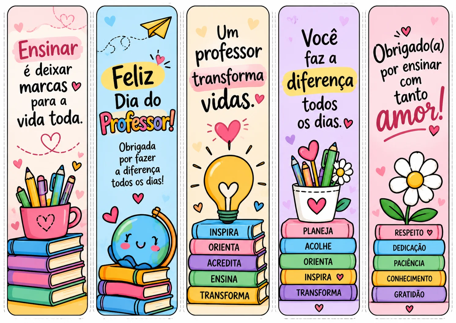 Marca-Páginas Dia dos Professores - 5 modelos — capa do material